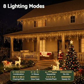20M Christmas Lights Icicle Light 800 LED Warm White Decor Jingle Jollys - SportZone.co.nz