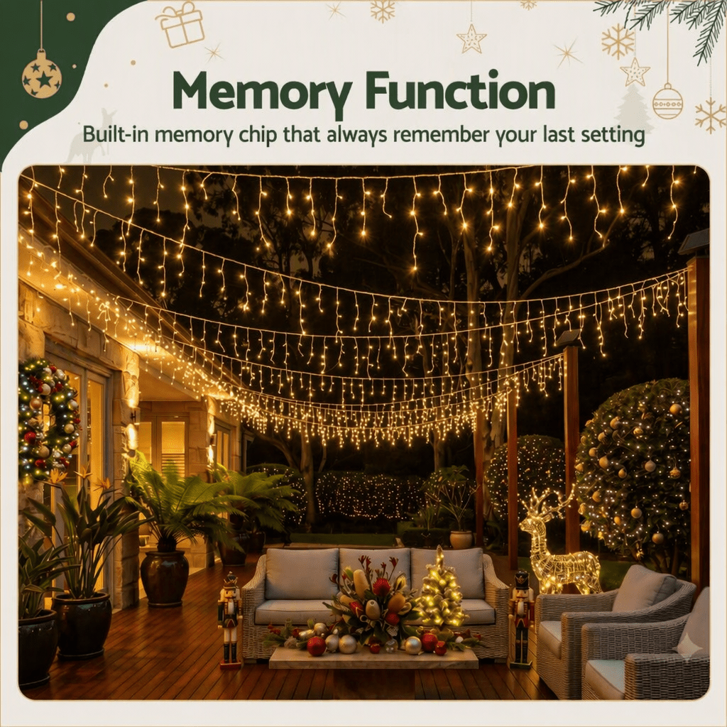 20M Christmas Lights Icicle Light 800 LED Warm White Decor Jingle Jollys - SportZone.co.nz
