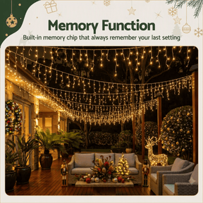 20M Christmas Lights Icicle Light 800 LED Warm White Decor Jingle Jollys - SportZone.co.nz