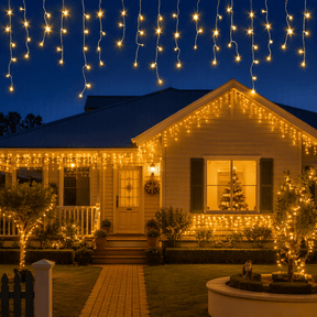 20M Christmas Lights Icicle Light 800 LED Warm White Decor Jingle Jollys - SportZone.co.nz