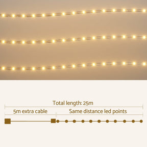 20M Christmas Lights String Rope Light Decorations 600 LED Warm Jingle Jollys - SportZone.co.nz