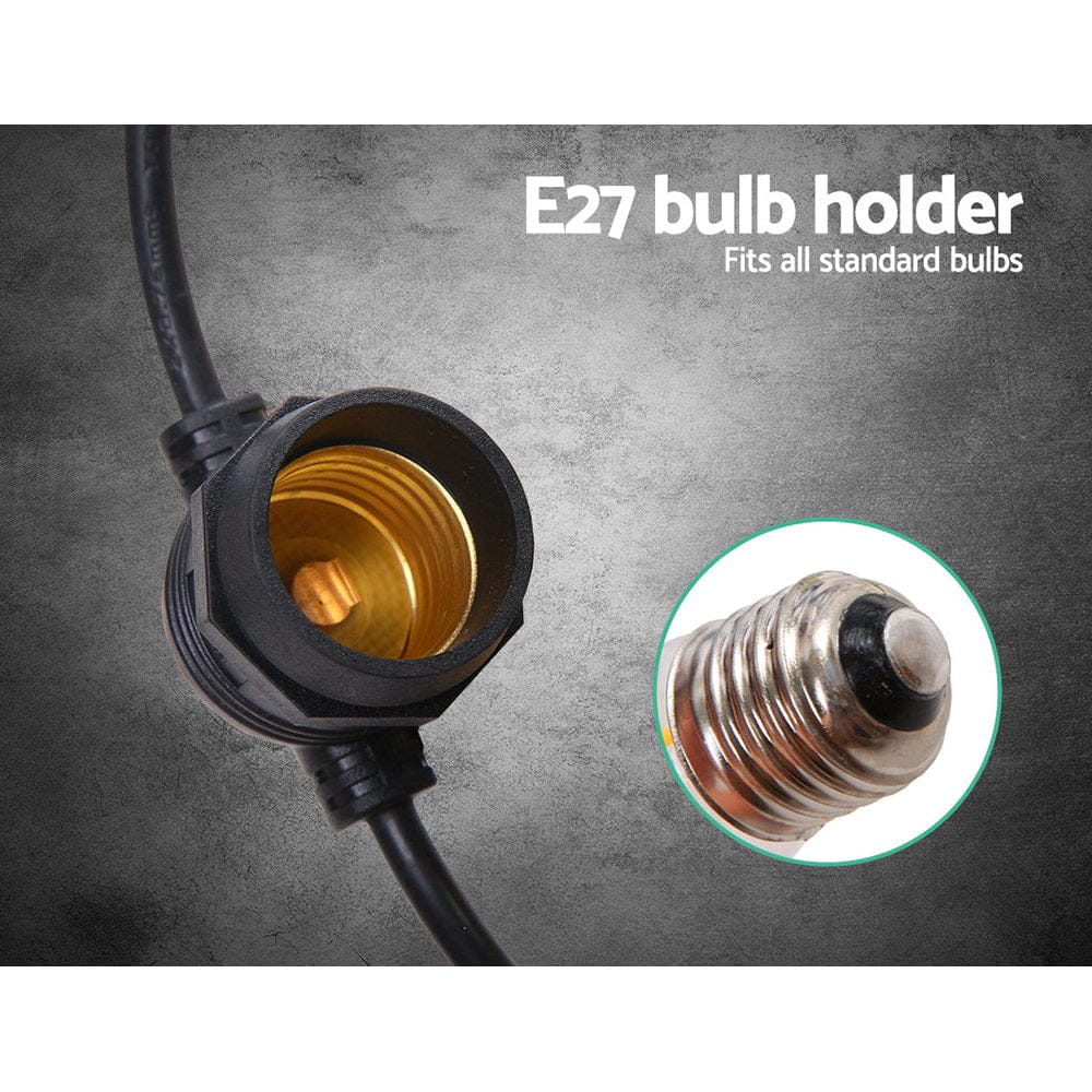 20m LED Festoon String Lights Outdoor Christmas Wedding Waterproof Garden Decor - SportZone.co.nz