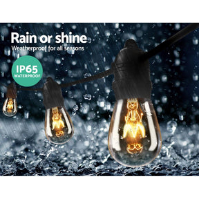 20m LED Festoon String Lights Outdoor Christmas Wedding Waterproof Garden Decor - SportZone.co.nz