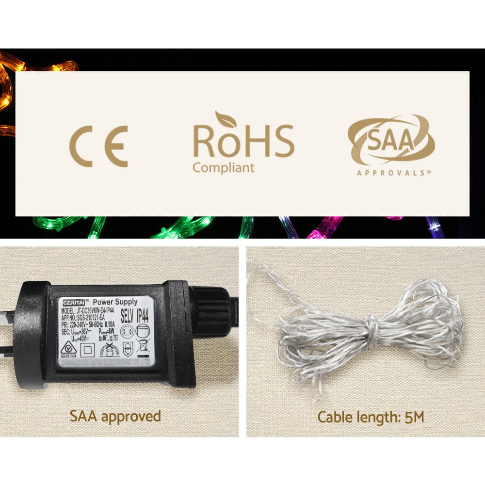2.1M Christmas Lights 631 LED Train Motif Light Decorations Jingle Jollys - SportZone.co.nz