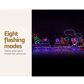 2.1M Christmas Lights 631 LED Train Motif Light Decorations Jingle Jollys - SportZone.co.nz