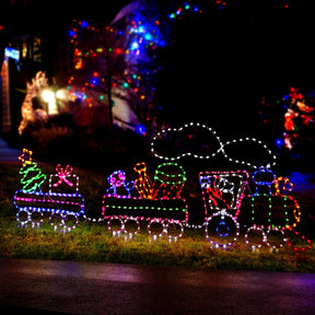 2.1M Christmas Lights 631 LED Train Motif Light Decorations Jingle Jollys - SportZone.co.nz
