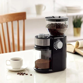 220V Flat Wheel Electric Burr Coffee Grinder Machine - High Efficiency Mill - SportZone.co.nz