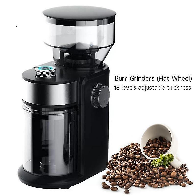 220V Flat Wheel Electric Burr Coffee Grinder Machine - High Efficiency Mill - SportZone.co.nz