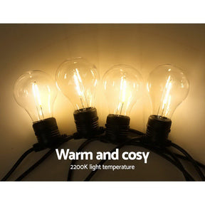 23m LED Festoon String Lights Outdoor Christmas Decorations Wedding Garden Party - SportZone.co.nz