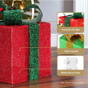3 PCS Christmas Lights 60 LED Fairy Light Gift Box Jingle Jollys - SportZone.co.nz