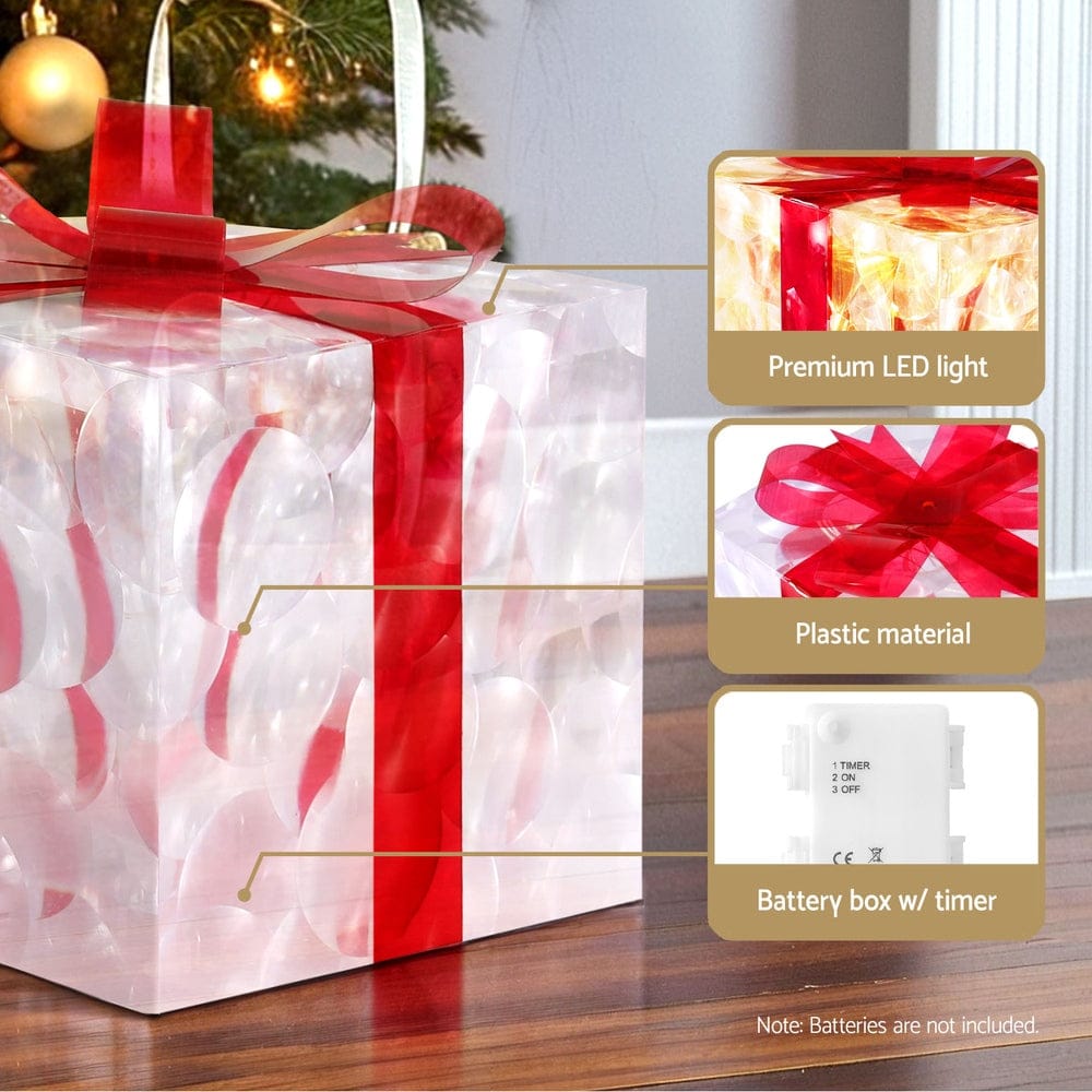 3 PCS Christmas Lights 70 LED Fairy Light Gift Box Jingle Jollys - SportZone.co.nz