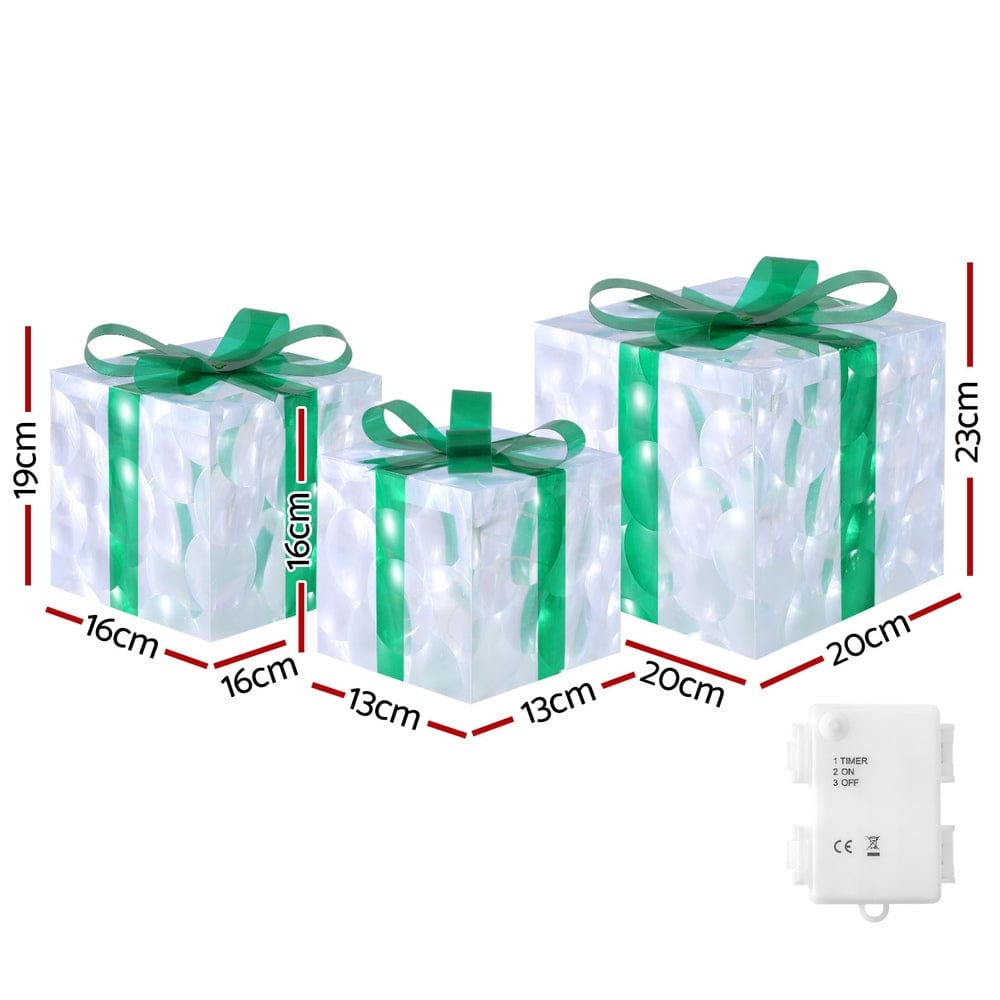 3 PCS Christmas Lights 70 LED Fairy Light Gift Box Jingle Jollys - SportZone.co.nz
