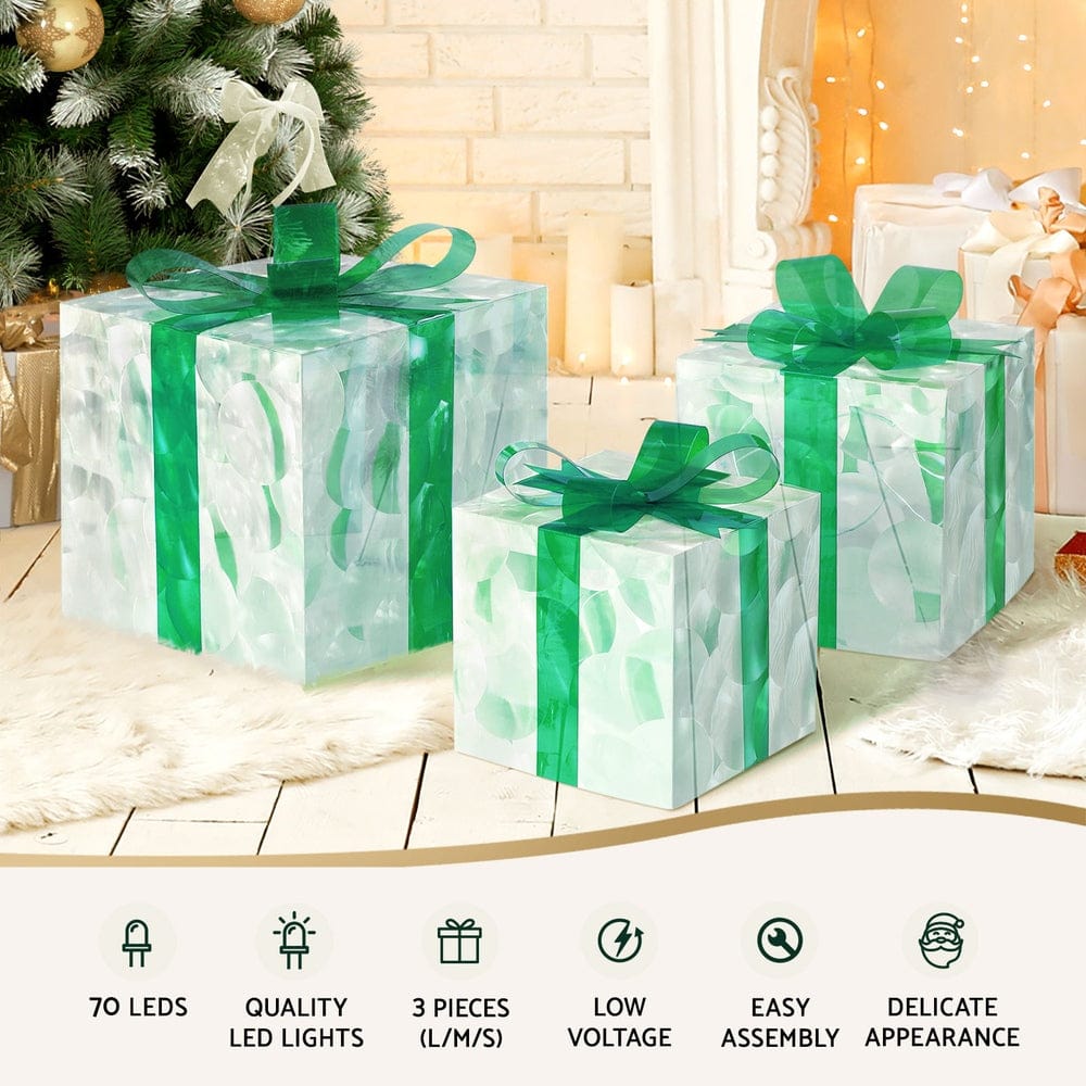 3 PCS Christmas Lights 70 LED Fairy Light Gift Box Jingle Jollys - SportZone.co.nz