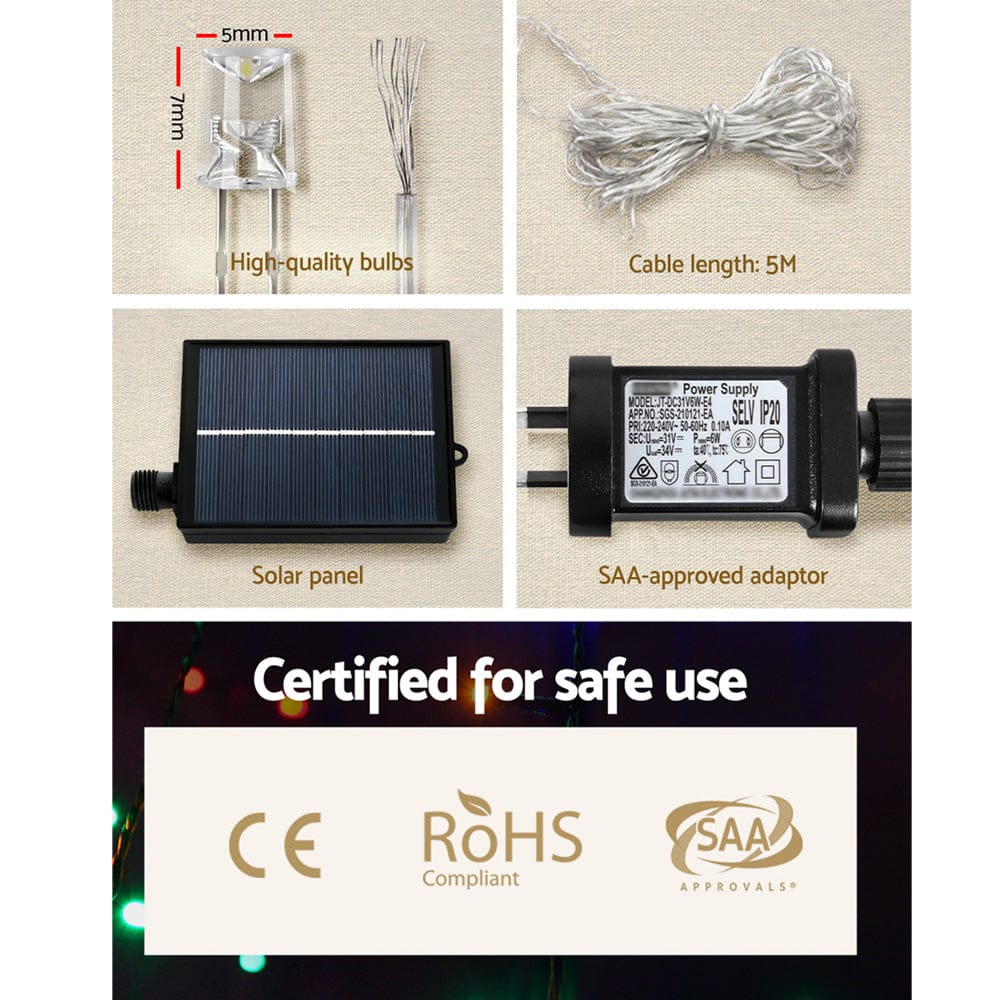 320 LED 5M Christmas Lights Solar String Fairy Light Jingle Jollys - SportZone.co.nz