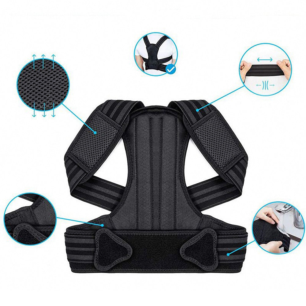 Breathable posture correction belt for children and adults, designed to address high and low shoulder issues and counteract hunchback posture.