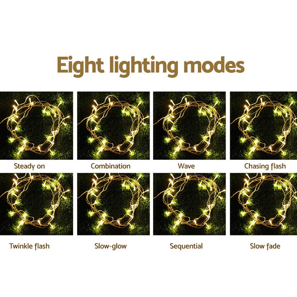3X6M Christmas Lights Curtain Light Warm White 600 LED Jingle Jollys - SportZone.co.nz