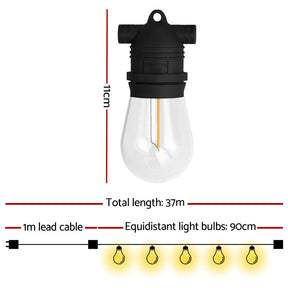 41m Festoon Lights Christmas Fairy String Lights Outdoor Party Garden Decor - SportZone.co.nz