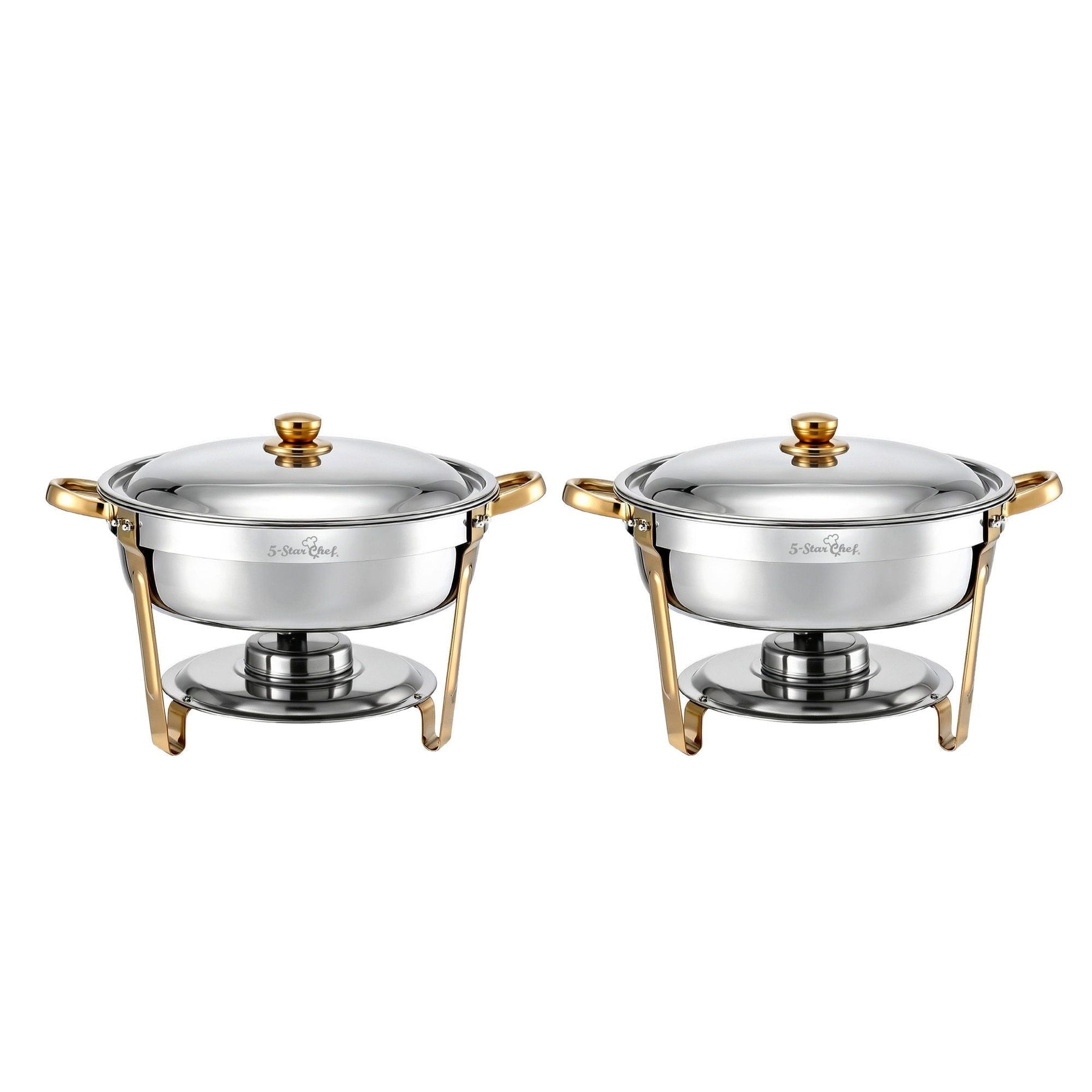 5-Star Chef 5L Chafing Dish Set 2-Pack, Food Warmer Catering Server Buffet - SportZone.co.nz
