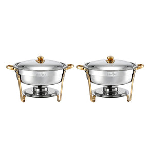 5-Star Chef 5L Chafing Dish Set 2-Pack, Food Warmer Catering Server Buffet - SportZone.co.nz