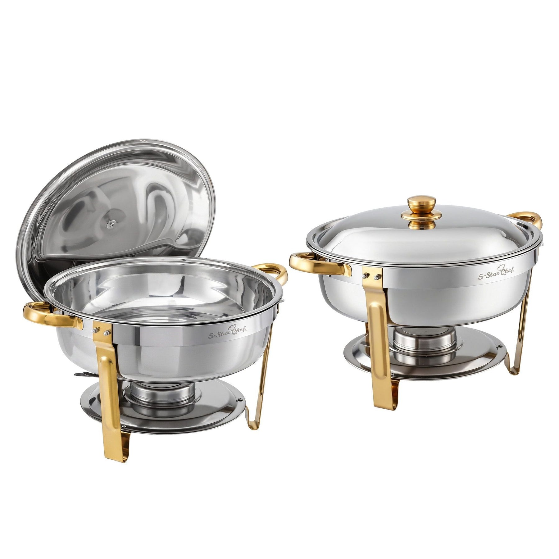 5-Star Chef 5L Chafing Dish Set 2-Pack, Food Warmer Catering Server Buffet - SportZone.co.nz
