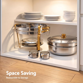 5-Star Chef 5L Chafing Dish Set 2-Pack, Food Warmer Catering Server Buffet - SportZone.co.nz