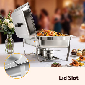 5-Star Chef Chafing Dish 9L 1-Pan Buffet Warmer Food Warmer Catering Server - SportZone.co.nz