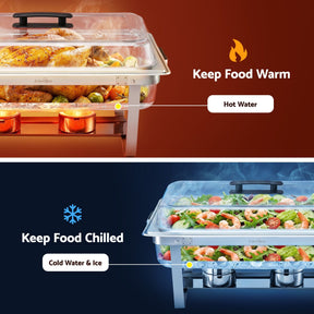 5-Star Chef Chafing Dish 9L 1-Pan Buffet Warmer Food Warmer Catering Server - SportZone.co.nz