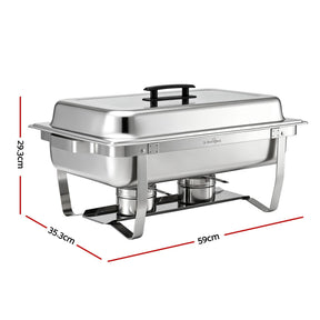 5-Star Chef Chafing Dish 9L 1-Pan Buffet Warmer Food Warmer Catering Server - SportZone.co.nz