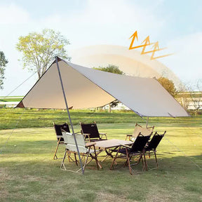 500*292 cm Large Square Camping Tarp Shelter - Waterproof, UV Protection, Sunshade Canopy Shelter for Camping, Hiking, Picnic - SportZone.co.nz
