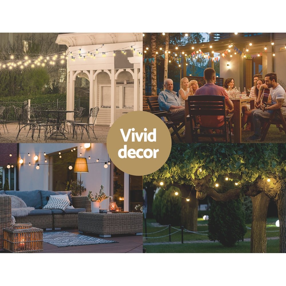 50m Festoon Lights Christmas Fairy String Lights Outdoor Party Garden Decor - SportZone.co.nz