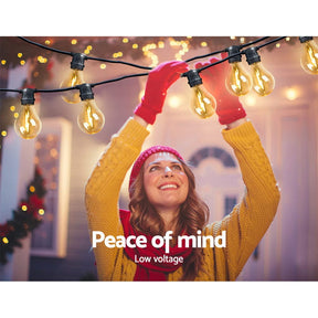 50m LED Festoon String Lights Outdoor Christmas Decorations Wedding Garden Party - SportZone.co.nz