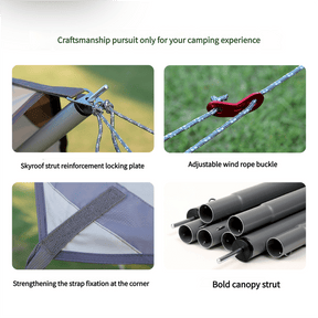 520*420 cm Hexagon Camping Tent Tarp - Waterproof, UV Protection, Sunshade Canopy Shelter for Camping, Hiking, Picnic - SportZone.co.nz
