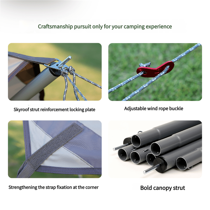 520*420 cm Hexagon Camping Tent Tarp - Waterproof, UV Protection, Sunshade Canopy Shelter for Camping, Hiking, Picnic - SportZone.co.nz