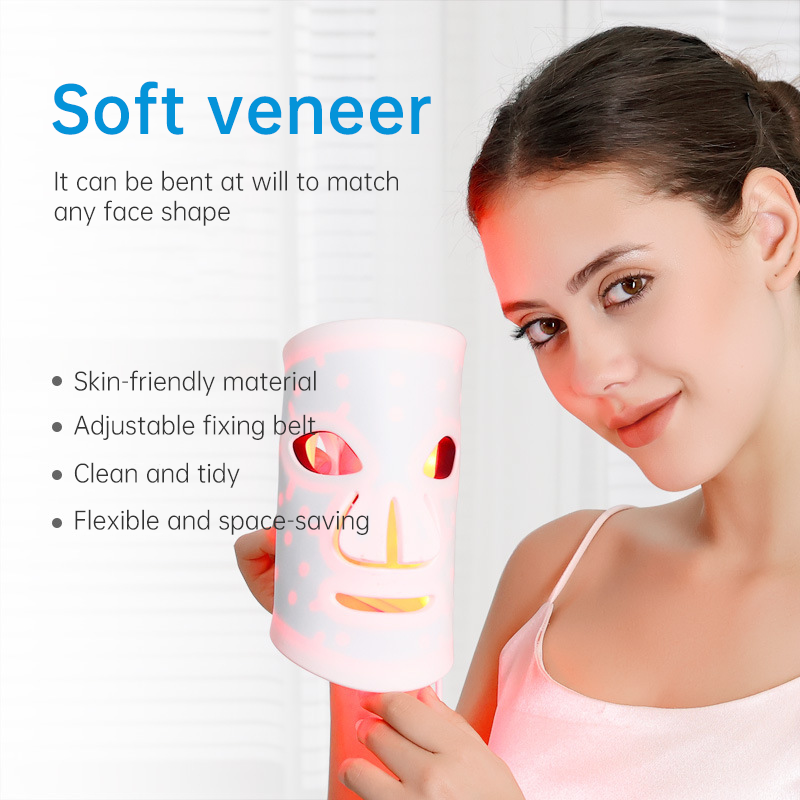 LED Light Therapy Face Mask – 98 LEDs, 4 Colour Modes, USB Rechargeable