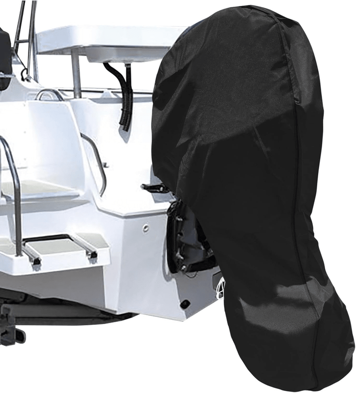 600D Oxford Cloth Outboard Motor Cover, Waterproof UV Resistant Boat Engine Protective Cover for Yacht Fishing Boat（100-150HP） - SportZone.co.nz