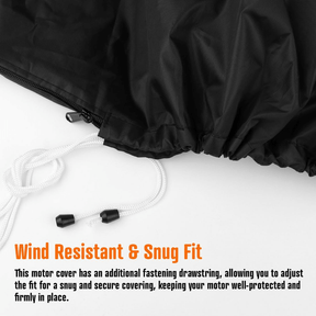 600D Oxford Cloth Outboard Motor Cover, Waterproof UV Resistant Boat Engine Protective Cover for Yacht Fishing Boat（100-150HP） - SportZone.co.nz