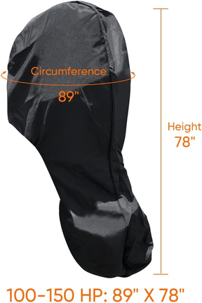 600D Oxford Cloth Outboard Motor Cover, Waterproof UV Resistant Boat Engine Protective Cover for Yacht Fishing Boat（100-150HP） - SportZone.co.nz