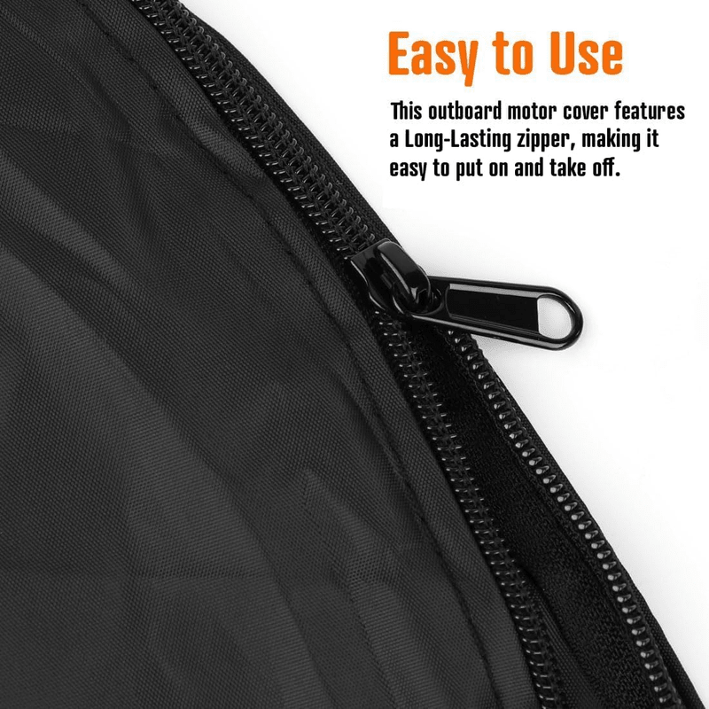600D Oxford Cloth Outboard Motor Cover, Waterproof UV Resistant Boat Engine Protective Cover for Yacht Fishing Boat（15-20HP） - SportZone.co.nz