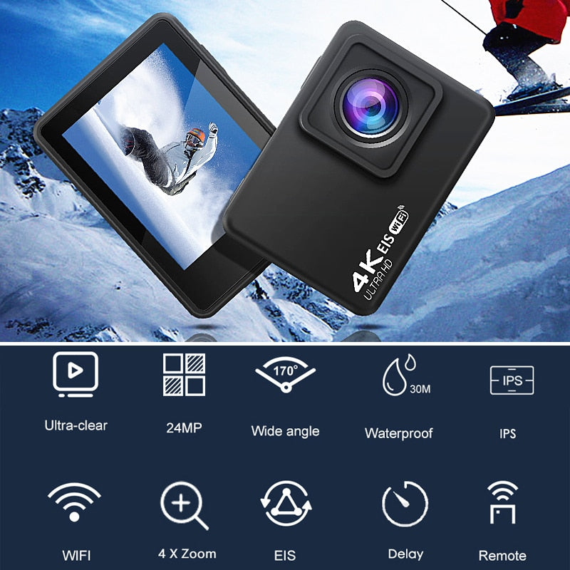 H10 EIS 4K Ultra HD Action Camera - WiFi, 60fps, Waterproof, 170° Lens