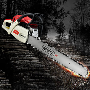 65cc Petrol Chainsaw 24" Bar – Powerful 2 - Stroke E - Start Giantz Chain Saw - SportZone.co.nz