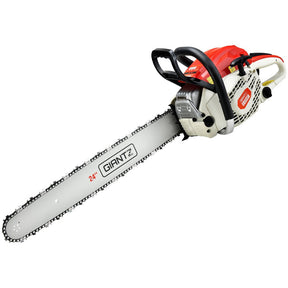65cc Petrol Chainsaw 24" Bar – Powerful 2 - Stroke E - Start Giantz Chain Saw - SportZone.co.nz