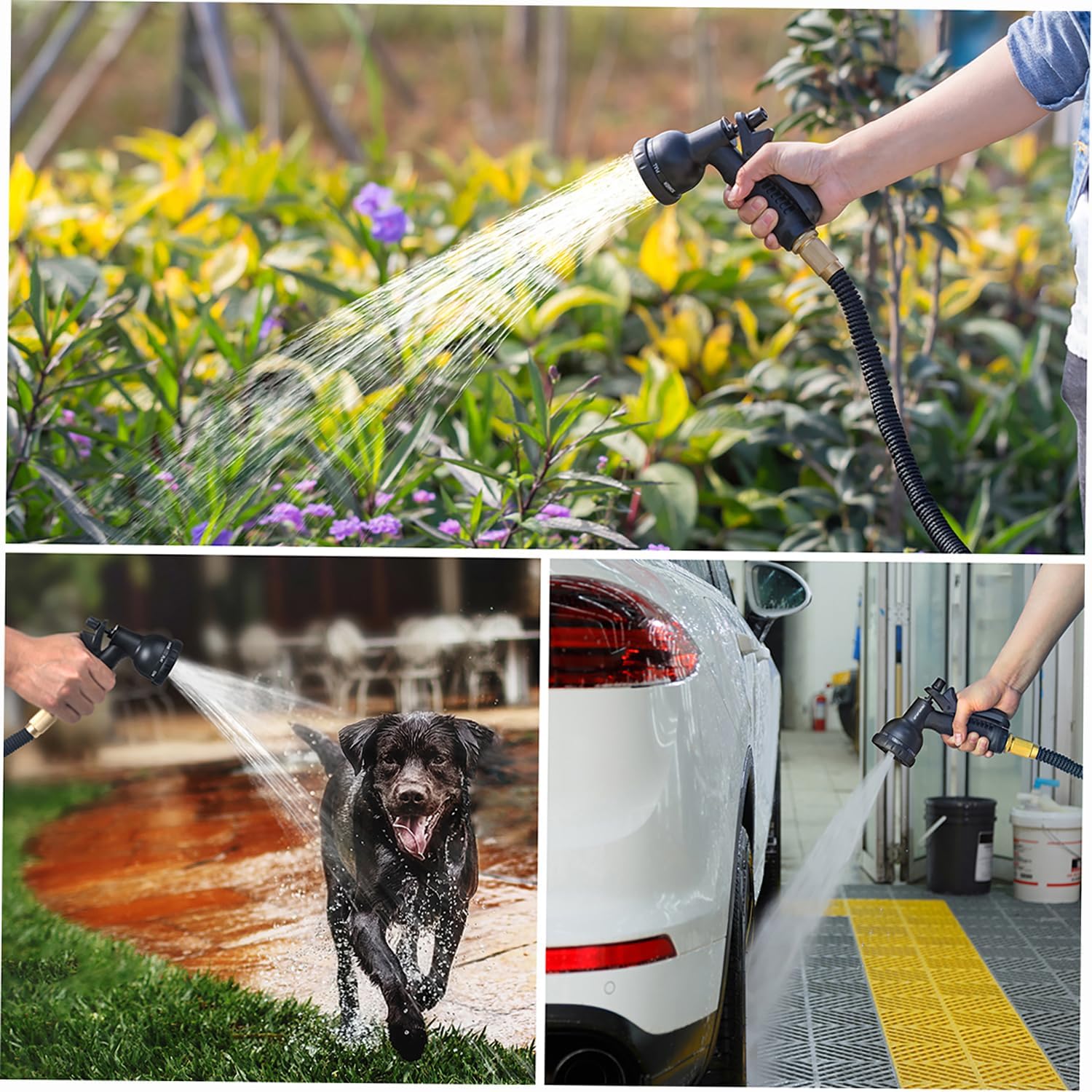 75FT Expandable Garden Hose NZ – 8 Spray Modes, Flexible Water Hose with Shut - Off Valve - SportZone.co.nz