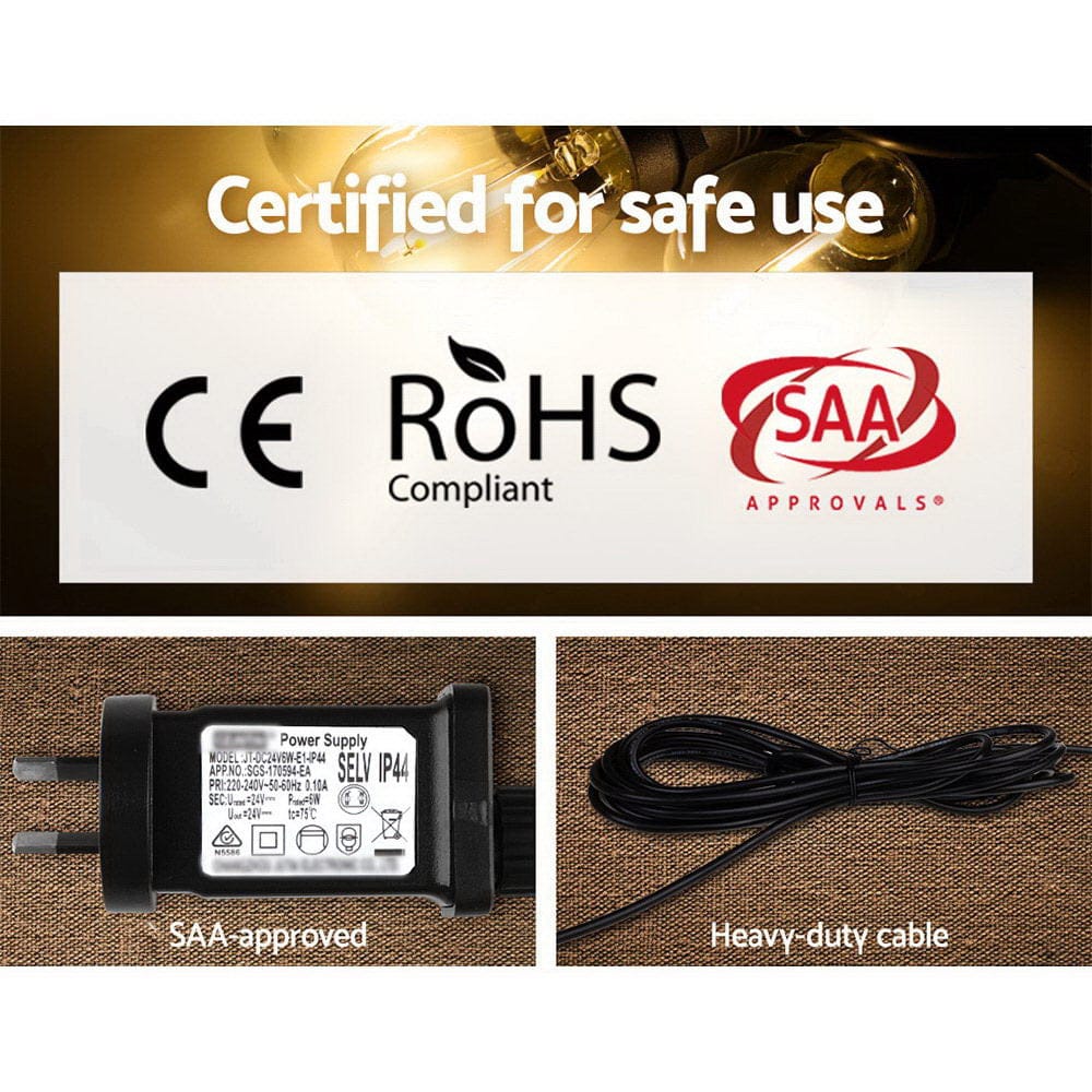 77m LED Festoon String Lights Christmas Decorations Wedding Party Outdoor Garden - SportZone.co.nz