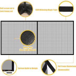 8Ftx7Ft Magnetic Garage Door Screen For 1 Car Garage Doors, Reinforced Fiberglass Garage Screen, Hands Free，Magnetic - SportZone.co.nz