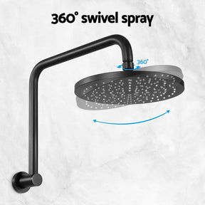 9'' Rain Shower Head Overhead High - pressure Swivel Black - SportZone.co.nz