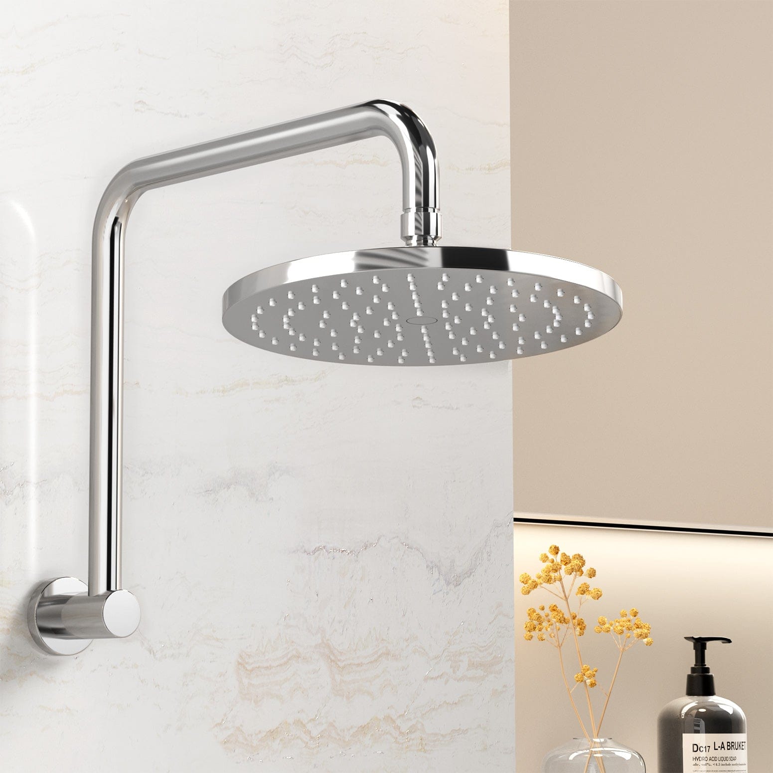 9'' Rain Shower Head Overhead High - pressure Swivel Chrome - SportZone.co.nz