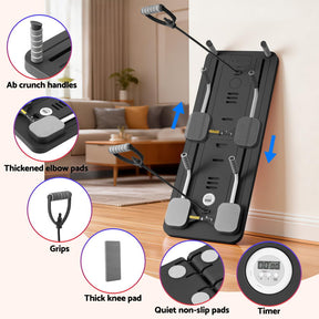 Everfit Pilates Reformer Abdominal Exercise Board Push Up Set Fitness Black