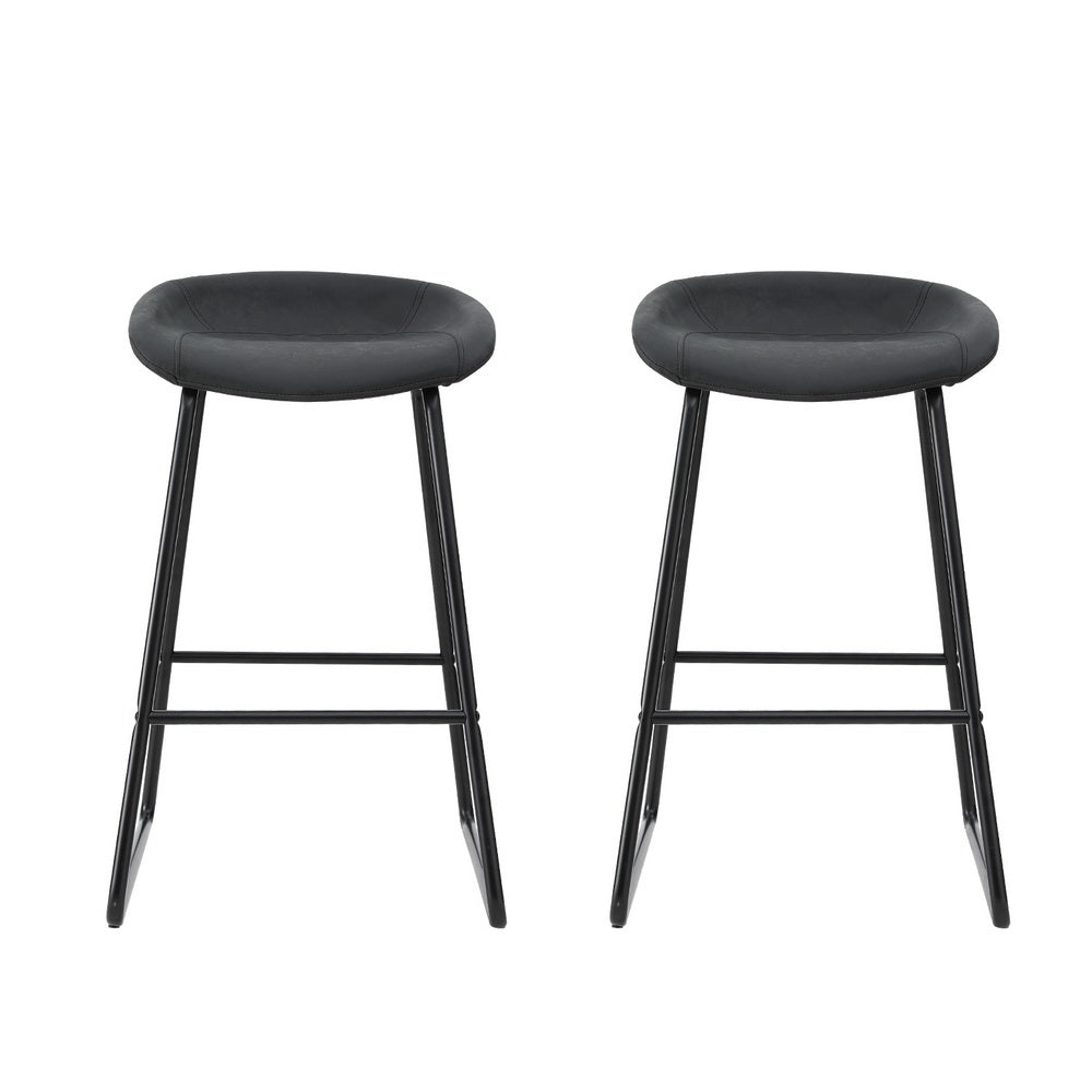 Artiss 2x Bar Stools Kitchen Dining Chairs Counter Stool PU Leather Metal