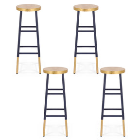 Artiss 4x Bar Stools Metal Gold Navy