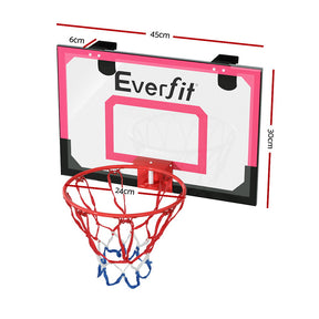 Everfit 23" Mini Basketball Hoop Backboard Door Wall Mounted Sports Kids Red